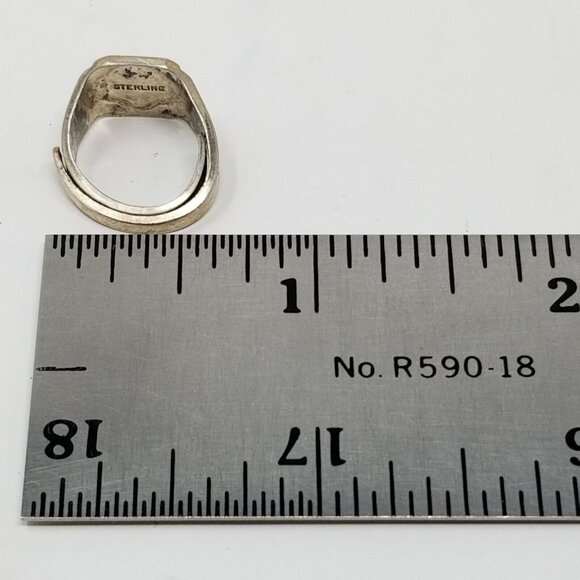 Vintage 1960s Girl Scout Trefoil Ring Sterling Silver Adjustable - Picture 7 of 7